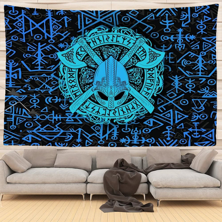 WorldNorse Mjölnir Yggdrasil Vegvisir Wandteppich