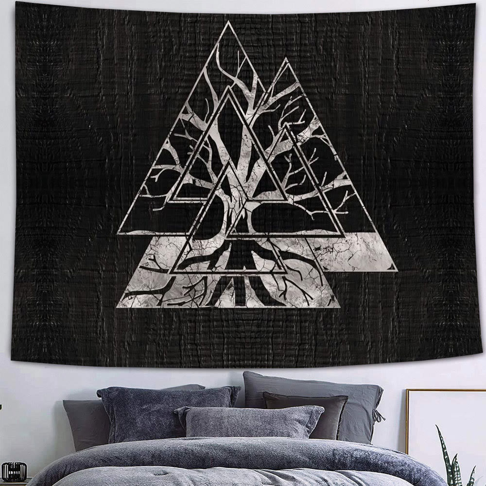 WeltNordischer Wikinger Valknut Raven Wandbehang