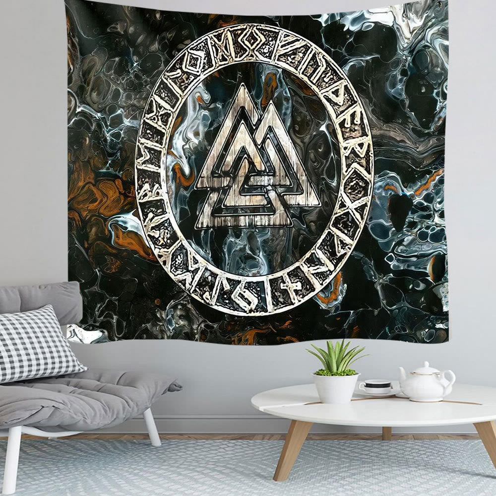 WeltNordischer Wikinger Valknut Raven Wandbehang