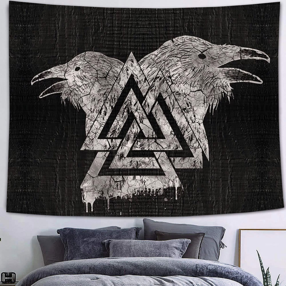 WeltNordischer Wikinger Valknut Raven Wandbehang