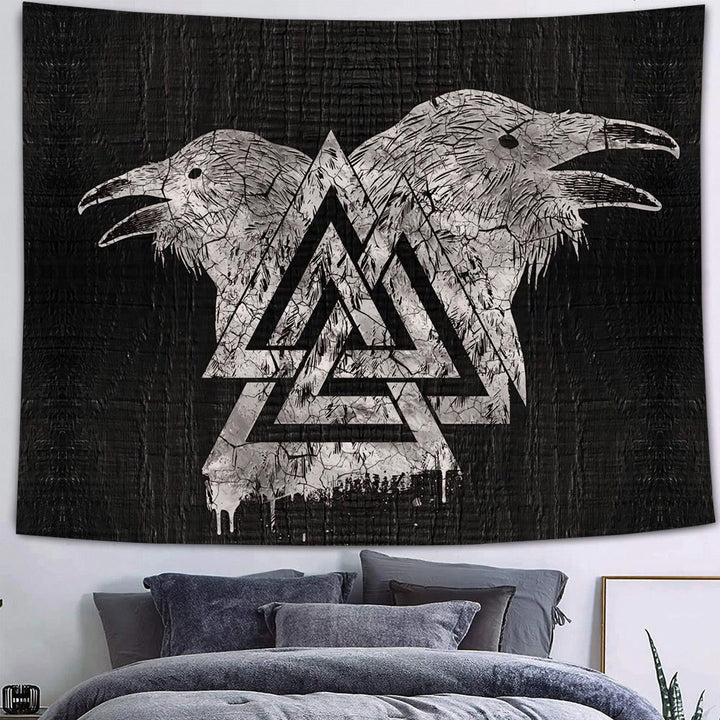 WeltNordischer Wikinger Valknut Raven Wandbehang