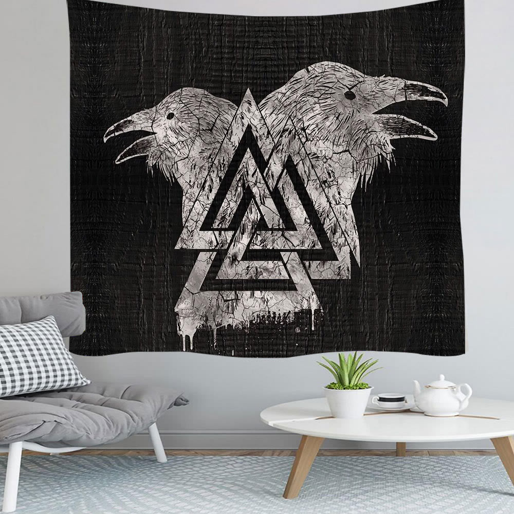WeltNordischer Wikinger Valknut Raven Wandbehang