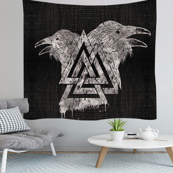 WeltNordischer Wikinger Valknut Raven Wandbehang