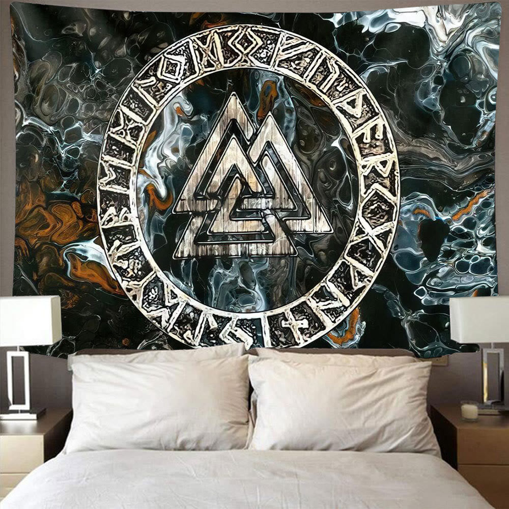 WeltNordischer Wikinger Valknut Raven Wandbehang