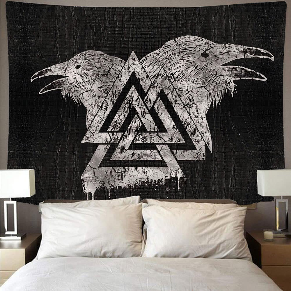 WeltNordischer Wikinger Valknut Raven Wandbehang