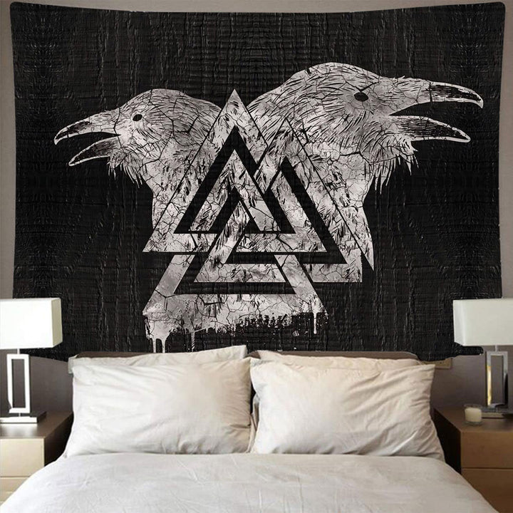 WeltNordischer Wikinger Valknut Raven Wandbehang