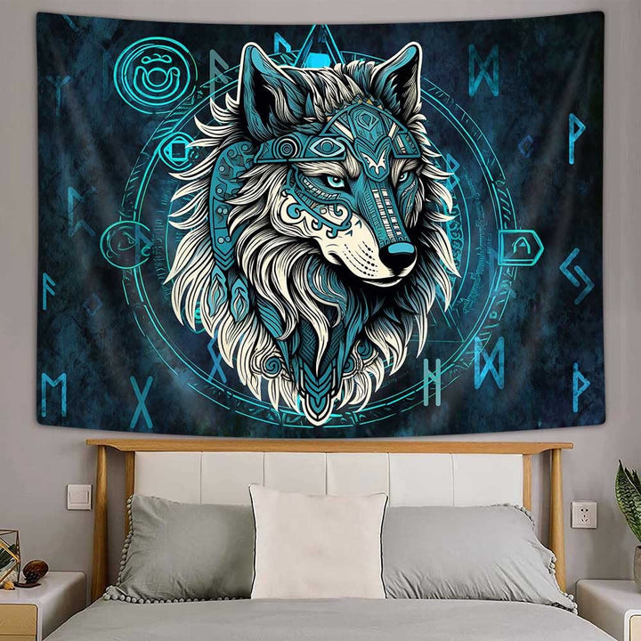 WorldNorse Nordic Wolves Rune Wandbehang