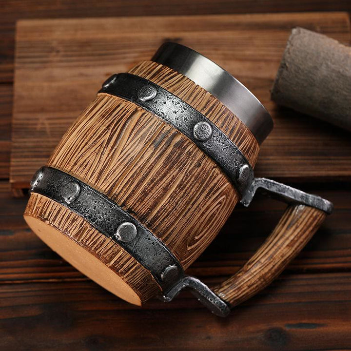 WorldNorse Bierkrug aus Kunstharz und Holz