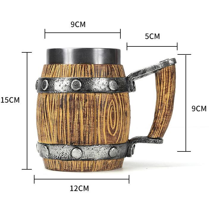 WorldNorse Bierkrug aus Kunstharz und Holz