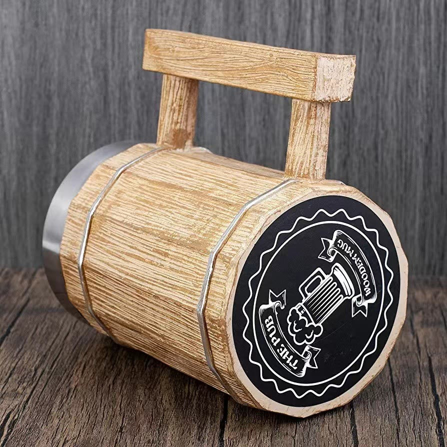 WorldNorse Tasse mit quadratischem Griff und Holzmaserung