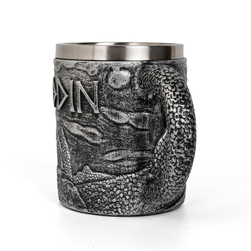 WorldNorse Odin Drachenkopf Nautische Tasse