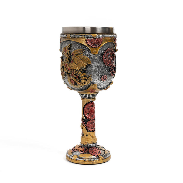 WorldNorse Steampunk Drachenstatue Kelch