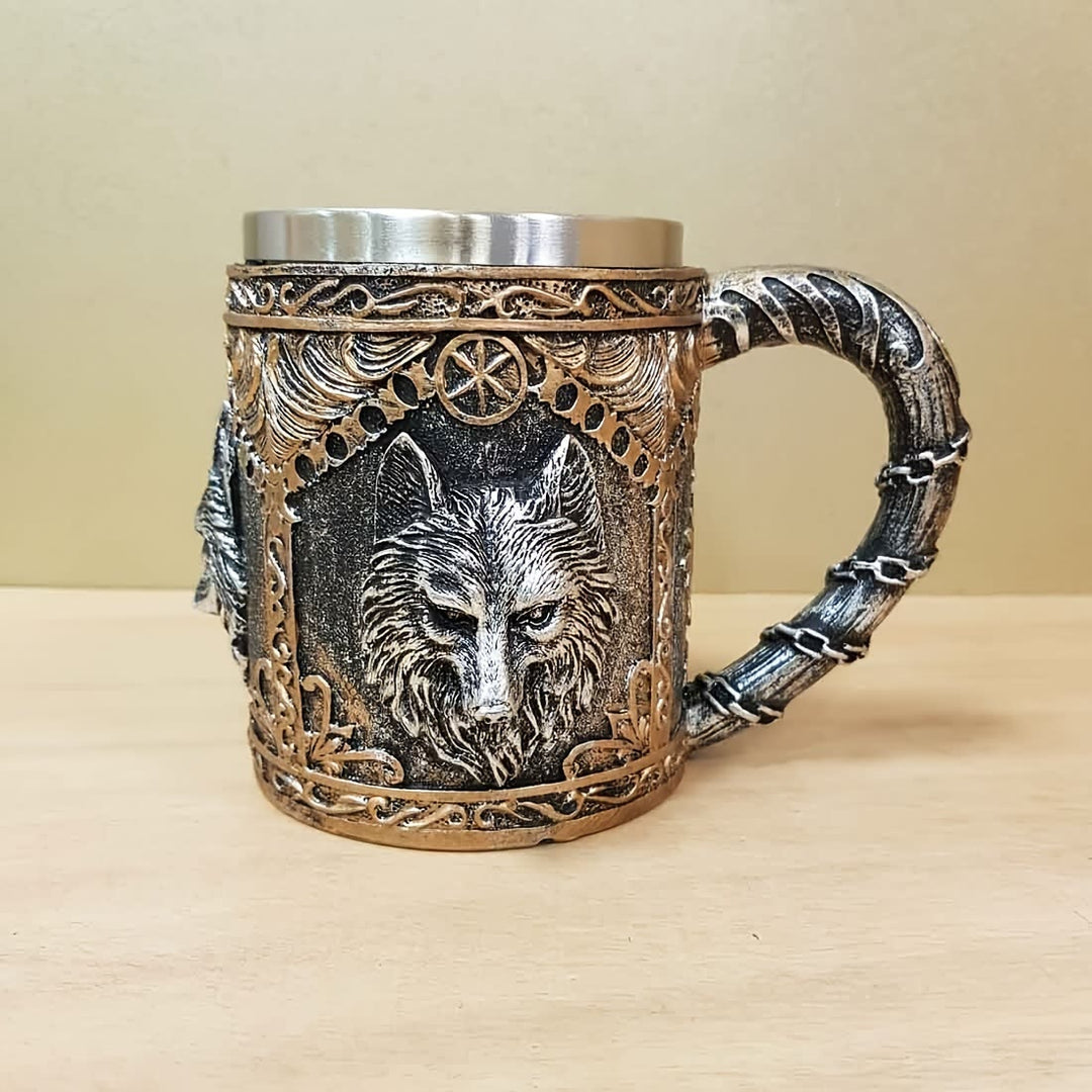 WorldNorse Nordischer Wikinger Wolf -Becher