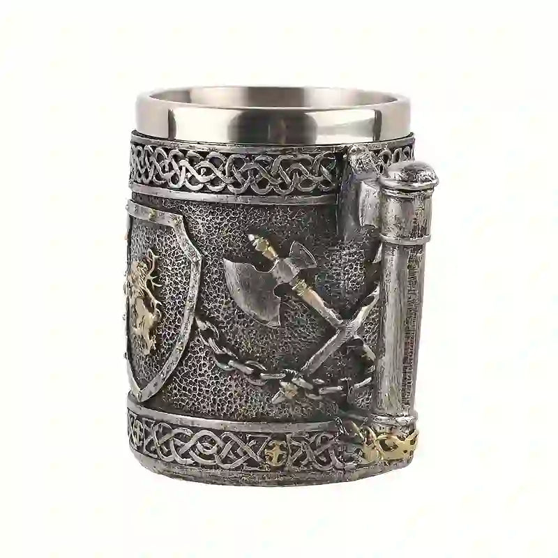 WorldNorse Mittelalter Wikinger Axt Löwe Tasse