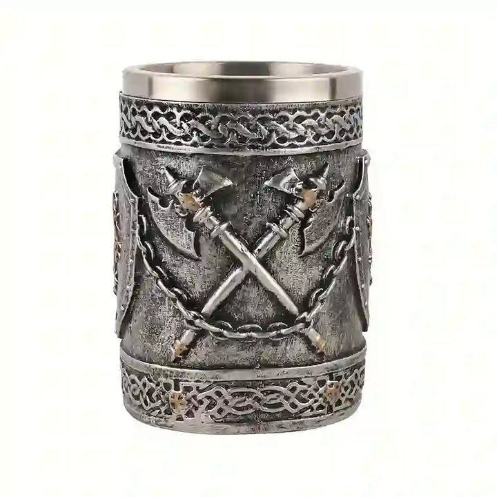 WorldNorse Mittelalter Wikinger Axt Löwe Tasse