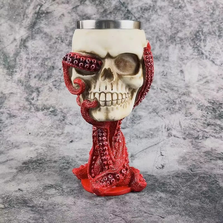 WorldNorse Steampunk Oktopus Totenkopf Tasse / Kelch