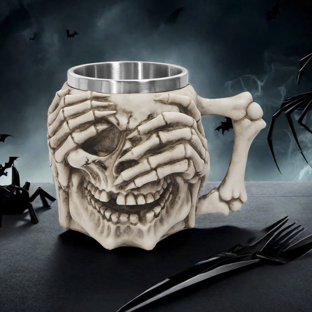 WorldNorse Totenkopf Emoticons Becher / Kelch