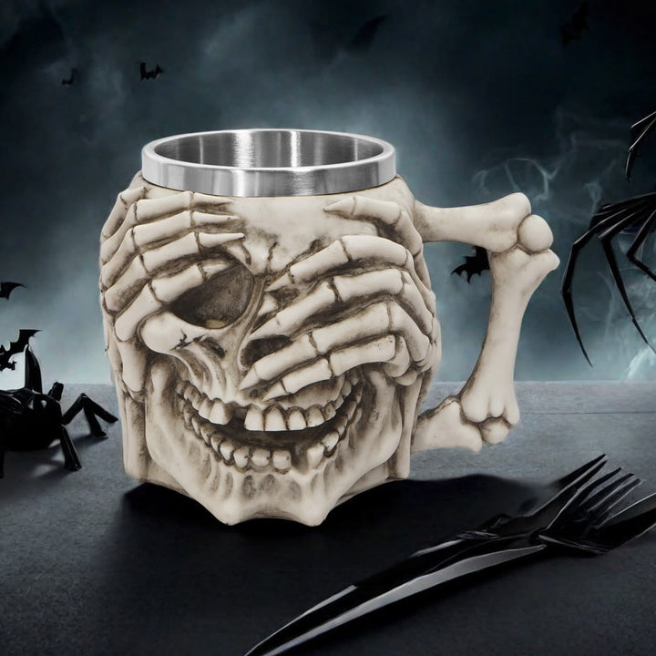 WorldNorse Totenkopf Emoticons Becher / Kelch