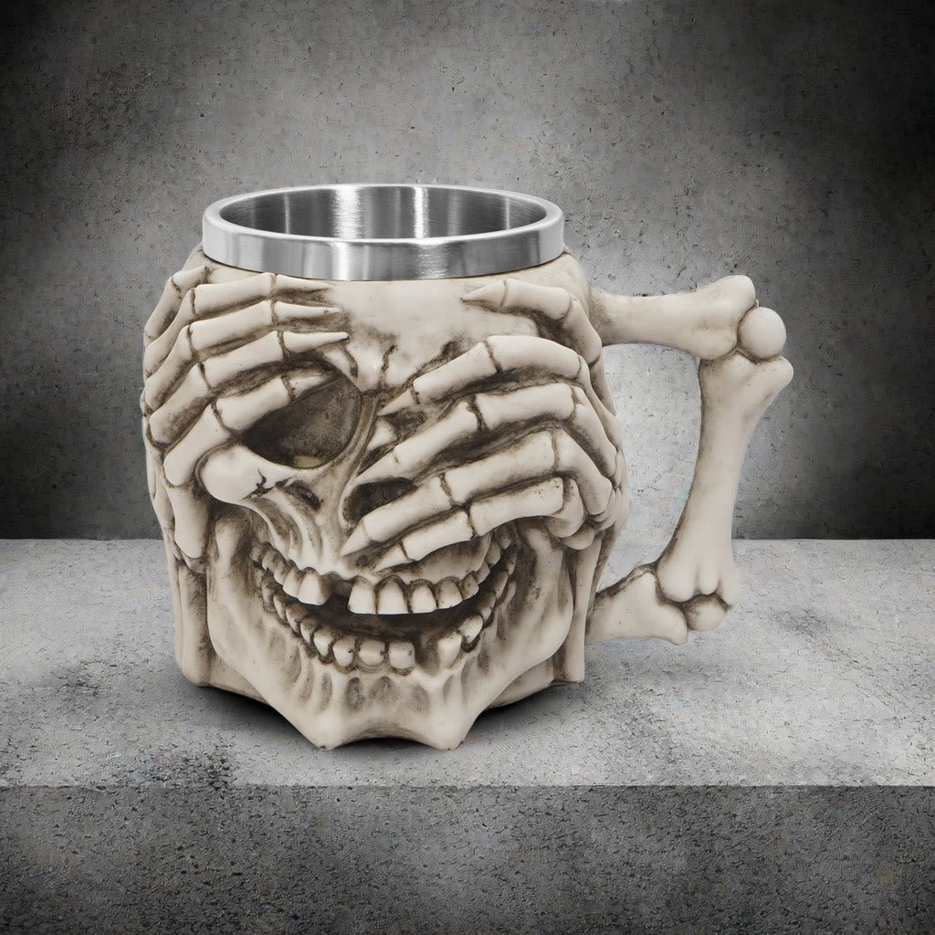 WorldNorse Totenkopf Emoticons Becher / Kelch