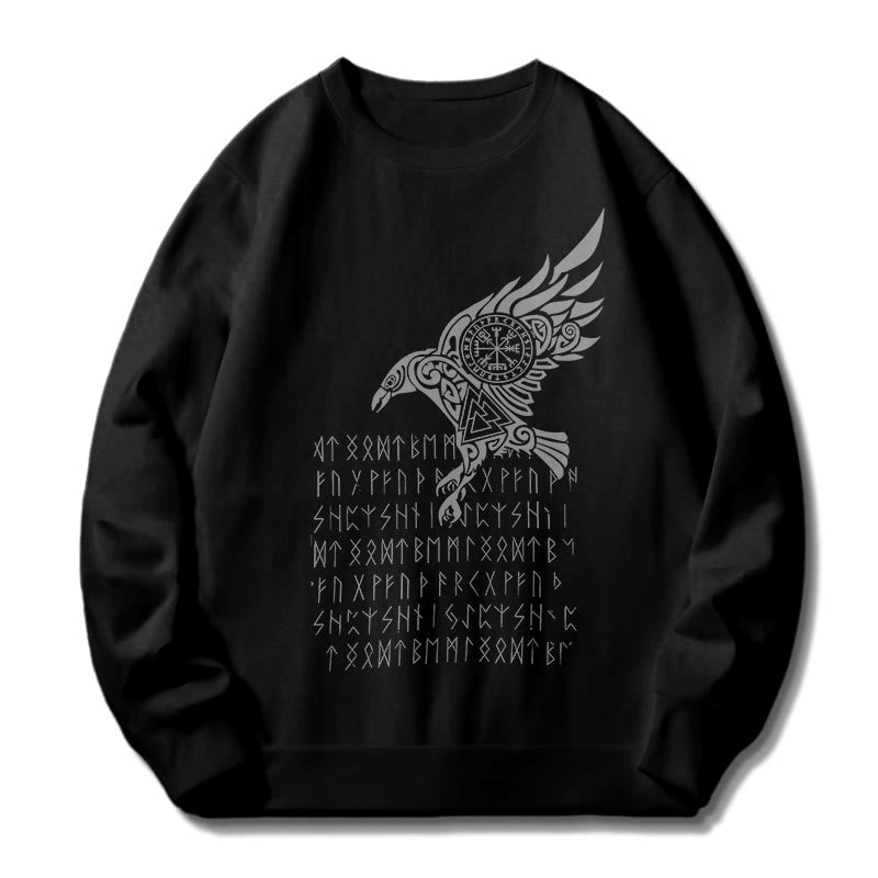 WorldNorse Raven mit Vegvisir Runen Valknut Sweatshirt - image 2