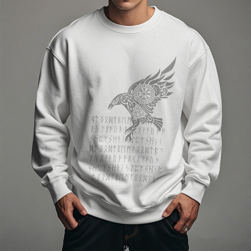 WorldNorse Raven mit Vegvisir Runen Valknut Sweatshirt - image 12