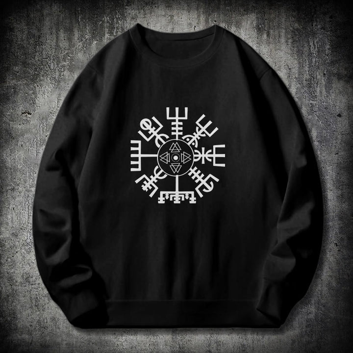 WorldNorse Wikinger Vegvisir mit Valknut Sweatshirt - Schwarz - 2XL - image 0
