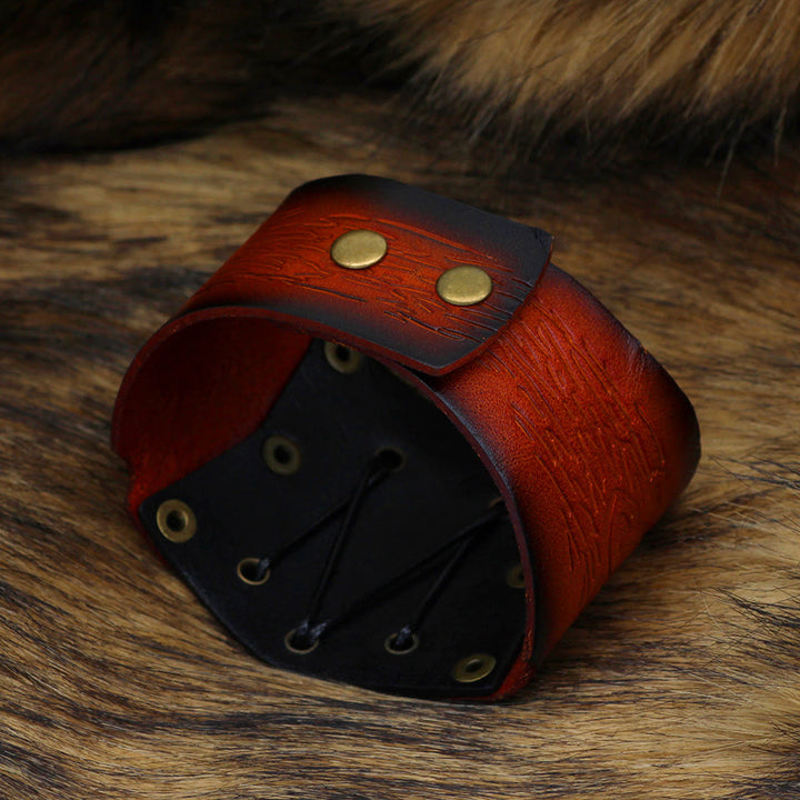 WorldNorse Mjölnir Leder-Manschettenarmband