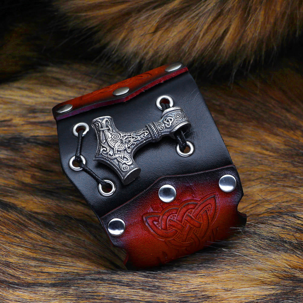 WorldNorse Mjölnir Leder-Manschettenarmband