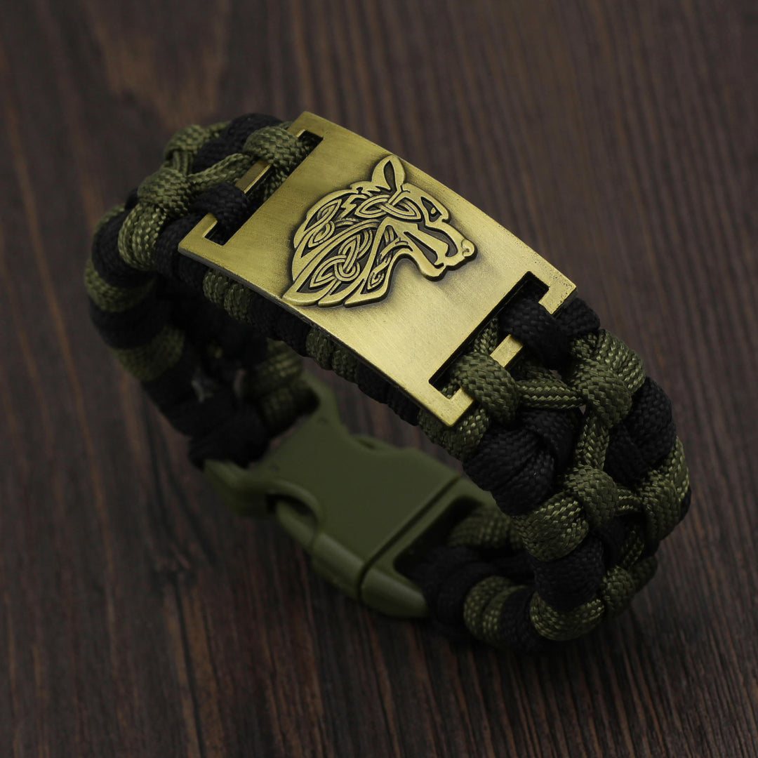 WorldNorse Geflochtenes Wölfe-Paracord-Armband