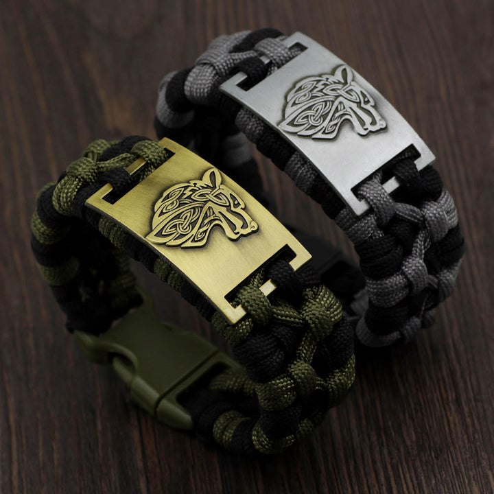 WorldNorse Geflochtenes Wölfe-Paracord-Armband