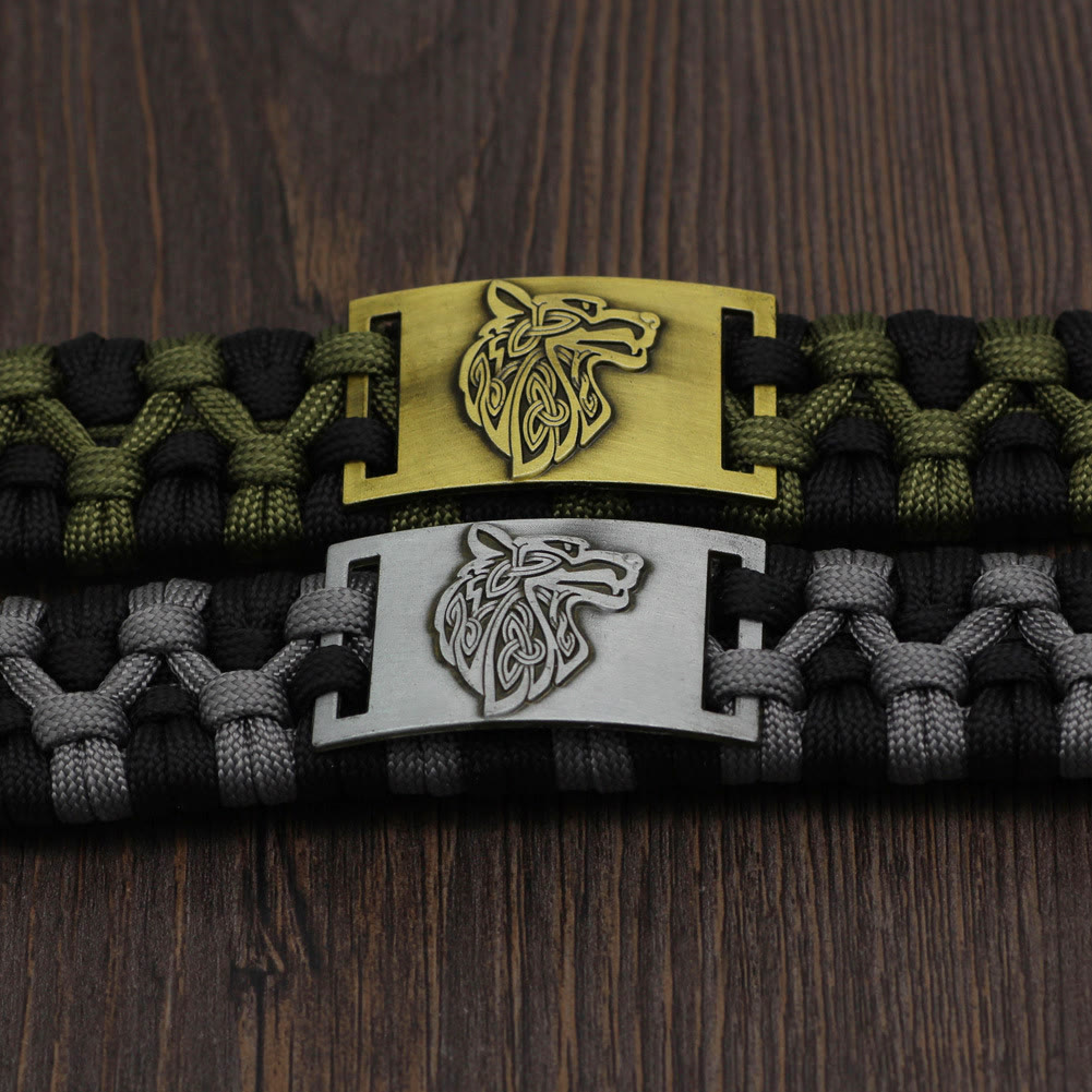 WorldNorse Geflochtenes Wölfe-Paracord-Armband