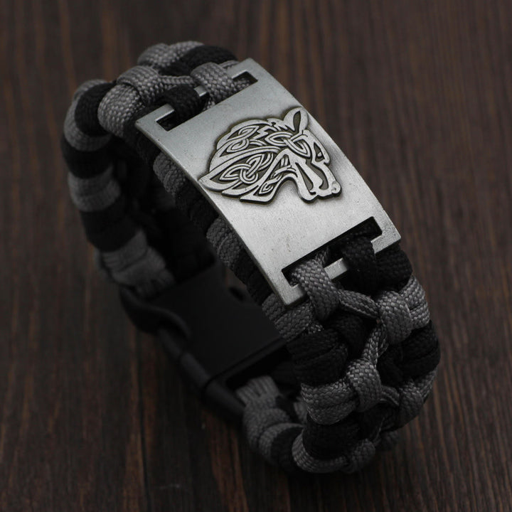 WorldNorse Geflochtenes Wölfe-Paracord-Armband