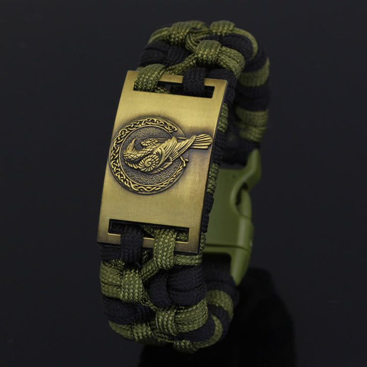 WorldNorse Geflochtenes Raven -Paracord-Armband