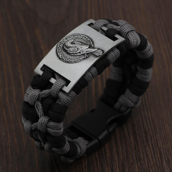 WorldNorse Geflochtenes Raven -Paracord-Armband