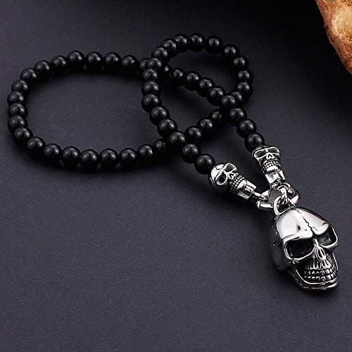 WorldNorse Totenkopf-Halskette aus Glasperlen