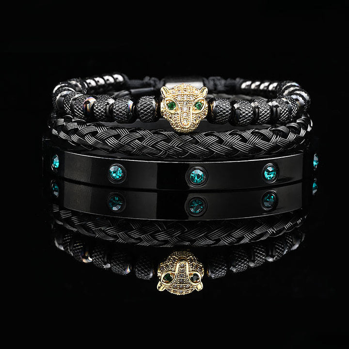 WorldNorse Armbandset mit grünem Zirkonia
