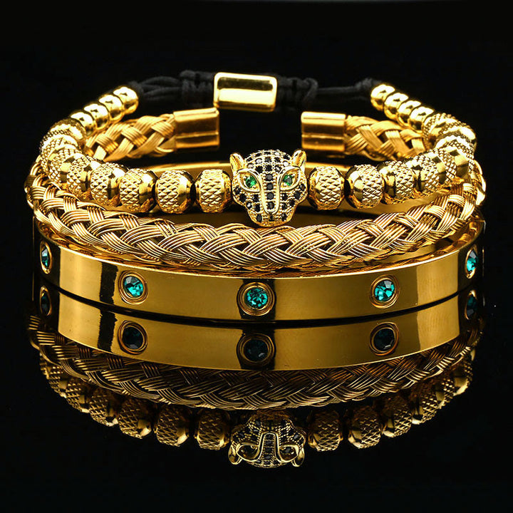 WorldNorse Armbandset mit grünem Zirkonia