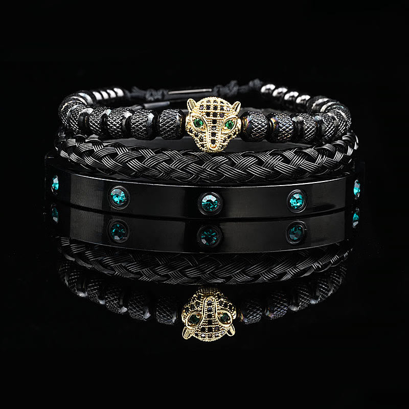 WorldNorse Armbandset mit grünem Zirkonia
