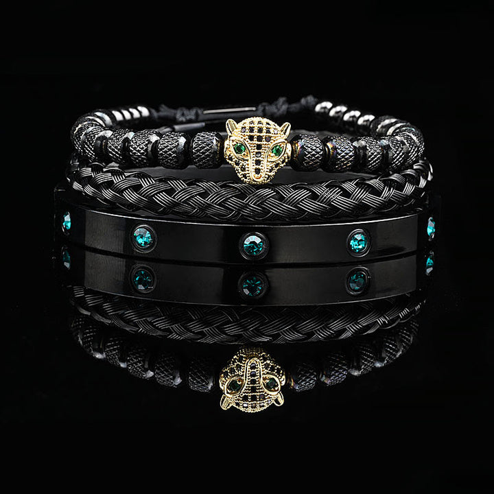WorldNorse Armbandset mit grünem Zirkonia