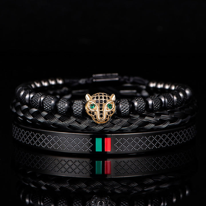 WorldNorse Pantherkopf-Armbandset