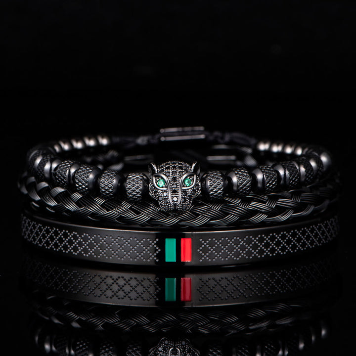 WorldNorse Pantherkopf-Armbandset