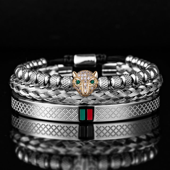WorldNorse Pantherkopf-Armbandset