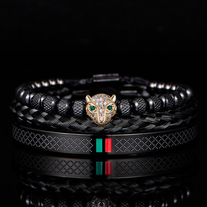 WorldNorse Pantherkopf-Armbandset