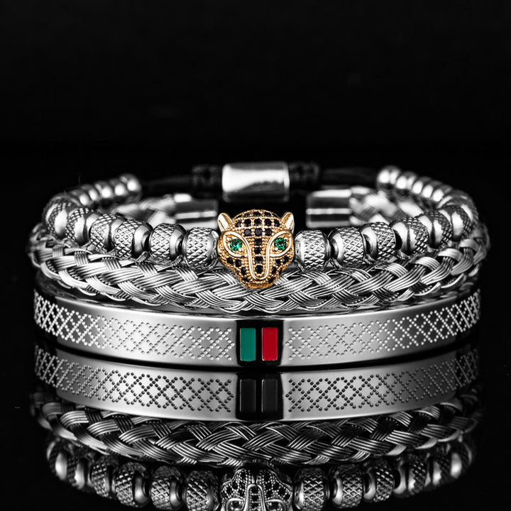WorldNorse Pantherkopf-Armbandset