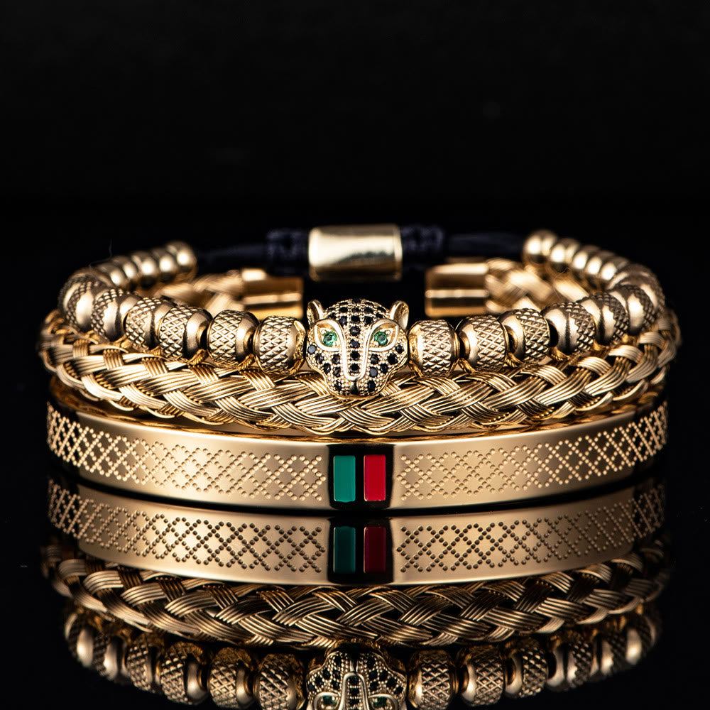WorldNorse Pantherkopf-Armbandset