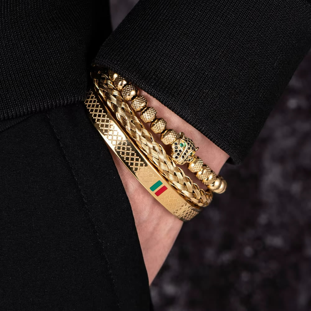 WorldNorse Pantherkopf-Armbandset
