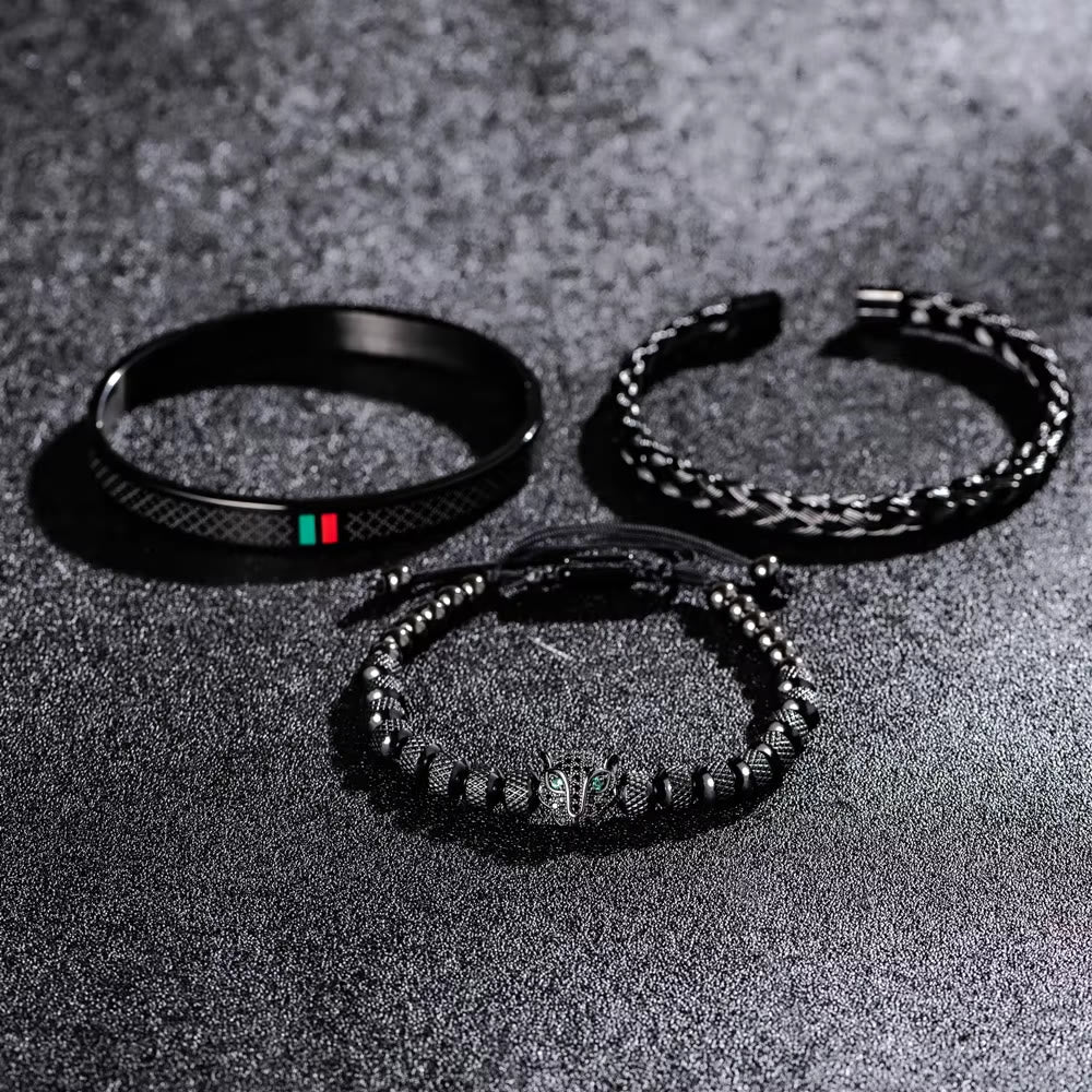 WorldNorse Pantherkopf-Armbandset