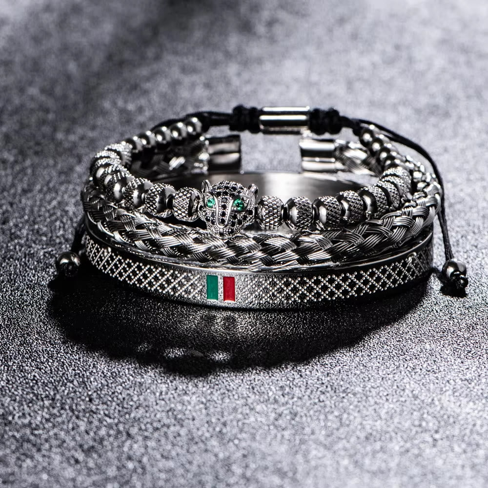 WorldNorse Pantherkopf-Armbandset