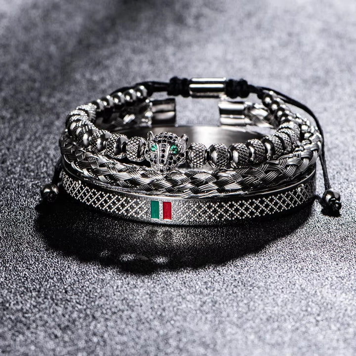 WorldNorse Pantherkopf-Armbandset