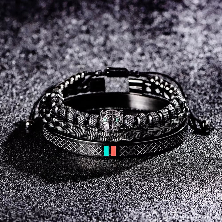 WorldNorse Pantherkopf-Armbandset